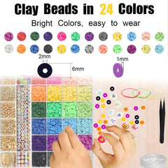 11700pcs Bracelet Making Kit Jewelry Necklace Bracelet kit 48 Colors 9mm Pony Beads