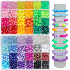 11700pcs Bracelet Making Kit Jewelry Necklace Bracelet kit 48 Colors 9mm Pony Beads