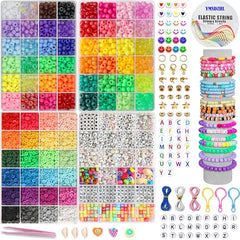 11700pcs Bracelet Making Kit Jewelry Necklace Bracelet kit 48 Colors 9mm Pony Beads