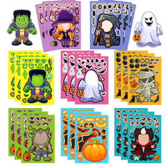 24PCS Halloween Stickers Halloween Make a Face Puzzle Sticker