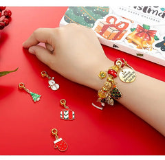 24days Christmas Advent Calendar Jewelry Gift Box DIY Golden Jewelry Bracelets