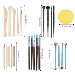 25pcs Ceramic Pottery Tools Set Portable Multipurpose Pottery Clay Tools Set