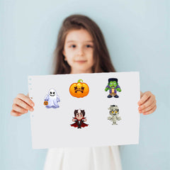 24PCS Halloween Stickers Halloween Make a Face Puzzle Sticker