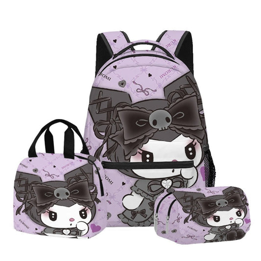 3D Printing Backpack Primary and Secondary School Students Anime Backpack 3pcs Set