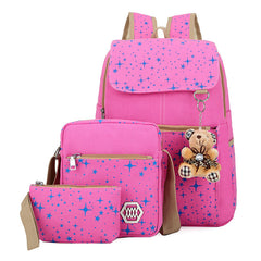 4 Set Canvas Backpacks Children Schoolbag Printing School Bags