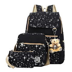 4 Set Canvas Backpacks Children Schoolbag Printing School Bags