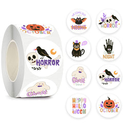 500pcs 1inch2.5CM Halloween Stickers Roller For Halloween Decor