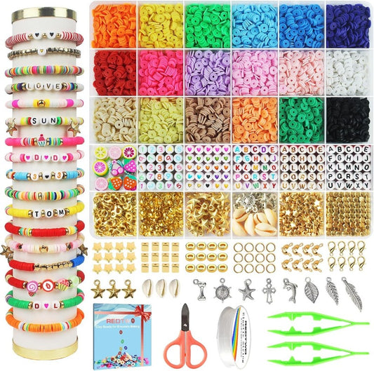 5100pcs Clay Beads Bracelet Making Kit For Friendship Jewelry Making