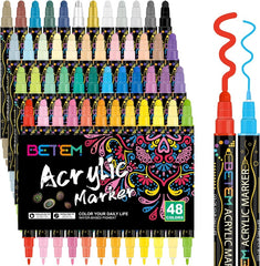 Colors Dual Tip Acrylic Paint Pens Markers Set Premium Acrylic Paint Pens