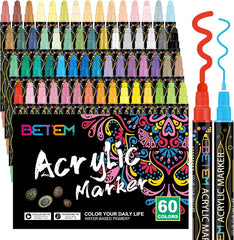 Colors Dual Tip Acrylic Paint Pens Markers Set Premium Acrylic Paint Pens