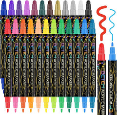 Colors Dual Tip Acrylic Paint Pens Markers Set Premium Acrylic Paint Pens