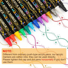 Colors Dual Tip Acrylic Paint Pens Markers Set Premium Acrylic Paint Pens