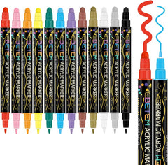 Colors Dual Tip Acrylic Paint Pens Markers Set Premium Acrylic Paint Pens