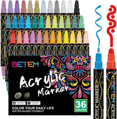 Colors Dual Tip Acrylic Paint Pens Markers Set Premium Acrylic Paint Pens