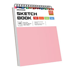 9" x 12" Sketch Book 2-Pack 100 Sheets Spiral Bound Art Sketchbook