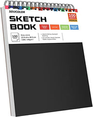 9" x 12" Sketch Book 2-Pack 100 Sheets Spiral Bound Art Sketchbook