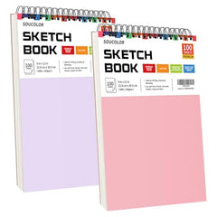 9" x 12" Sketch Book 2-Pack 100 Sheets Spiral Bound Art Sketchbook