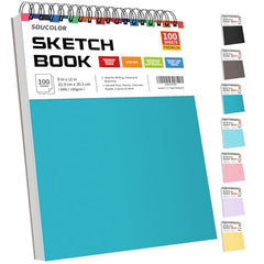 9" x 12" Sketch Book 2-Pack 100 Sheets Spiral Bound Art Sketchbook