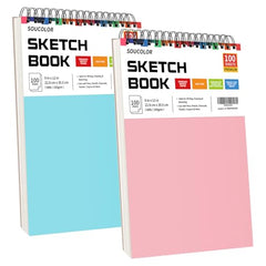 9" x 12" Sketch Book 2-Pack 100 Sheets Spiral Bound Art Sketchbook