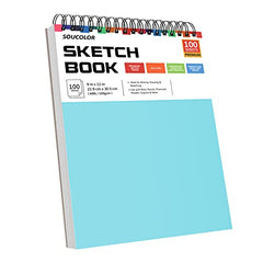 9" x 12" Sketch Book 2-Pack 100 Sheets Spiral Bound Art Sketchbook