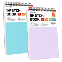 9" x 12" Sketch Book 2-Pack 100 Sheets Spiral Bound Art Sketchbook