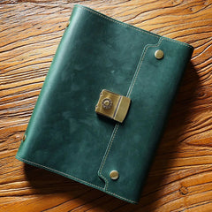 A5 Cowhide Simple Notebook Retro Password With Lock Diary