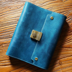 A5 Cowhide Simple Notebook Retro Password With Lock Diary