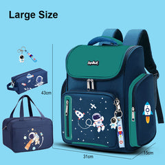 Astronaut Print School Bag Backpack iddle School Elementary Bookbag Schoolbag