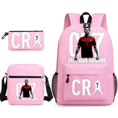 CR7 Fashion Backpack 3Pcs Set Large Capacity Student School Bag