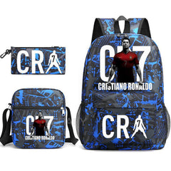 CR7 Fashion Backpack 3Pcs Set Large Capacity Student School Bag