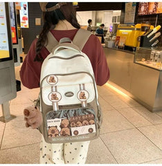 Cartoon Cute Backpack Large Capacity Backpacks Schoolbag WIth Funny Animal Pendant