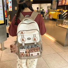 Cartoon Cute Backpack Large Capacity Backpacks Schoolbag WIth Funny Animal Pendant