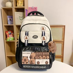 Cartoon Cute Backpack Large Capacity Backpacks Schoolbag WIth Funny Animal Pendant