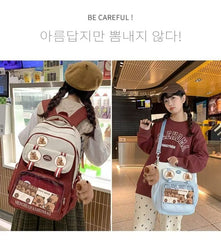 Cartoon Cute Backpack Large Capacity Backpacks Schoolbag WIth Funny Animal Pendant