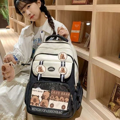 Cartoon Cute Backpack Large Capacity Backpacks Schoolbag WIth Funny Animal Pendant