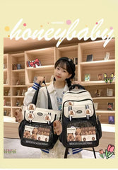 Cartoon Cute Backpack Large Capacity Backpacks Schoolbag WIth Funny Animal Pendant