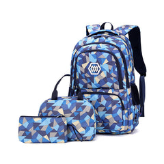 Printing School Backpack 3pcs Set Large Capacity Backpack