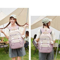 High Capacity Polyester Backpack Simple Durable Resistant To Dirt School Bag