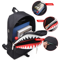 Nightlight Backpack Night Luminous Shark Laptop Backpack Chest Bag With USB Charge Port