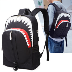 Nightlight Backpack Night Luminous Shark Laptop Backpack Chest Bag With USB Charge Port