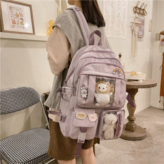 Girls Boys Backpack Waterproof Multifunctional Nylon Large Capacity School Bag Travel Backbag