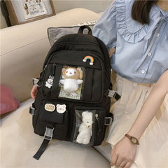 Girls Boys Backpack Waterproof Multifunctional Nylon Large Capacity School Bag Travel Backbag