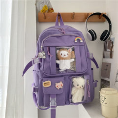 Girls Boys Backpack Waterproof Multifunctional Nylon Large Capacity School Bag Travel Backbag