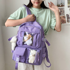 Girls Boys Backpack Waterproof Multifunctional Nylon Large Capacity School Bag Travel Backbag