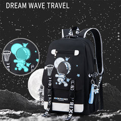 Kids Backpack Primary Astronaut School Backpack Schoolbags  With USB Charge Port