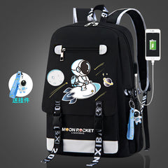 Kids Backpack Primary Astronaut School Backpack Schoolbags  With USB Charge Port