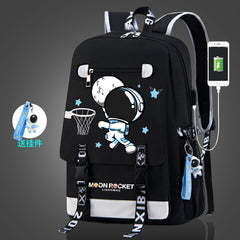 Kids Backpack Primary Astronaut School Backpack Schoolbags  With USB Charge Port