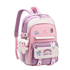 School Backpack Girls Laptop Backpack Elementary School Bags Bookbags With Pins and Pendant