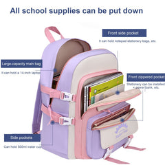 School Backpack Girls Laptop Backpack Elementary School Bags Bookbags With Pins and Pendant