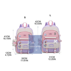 School Backpack Girls Laptop Backpack Elementary School Bags Bookbags With Pins and Pendant